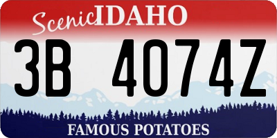ID license plate 3B4074Z