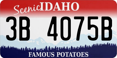 ID license plate 3B4075B