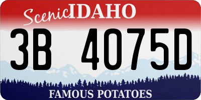 ID license plate 3B4075D