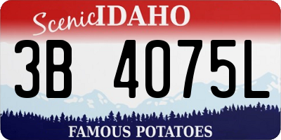 ID license plate 3B4075L