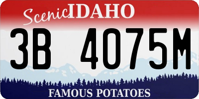 ID license plate 3B4075M