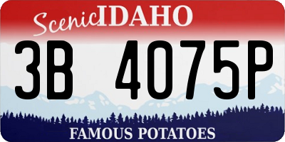ID license plate 3B4075P