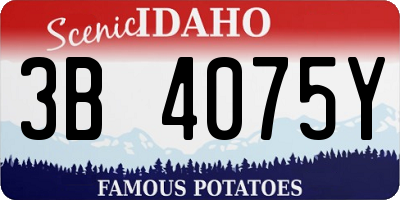 ID license plate 3B4075Y