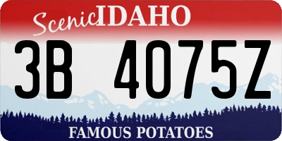 ID license plate 3B4075Z