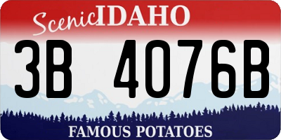 ID license plate 3B4076B