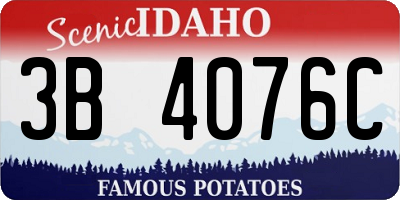 ID license plate 3B4076C