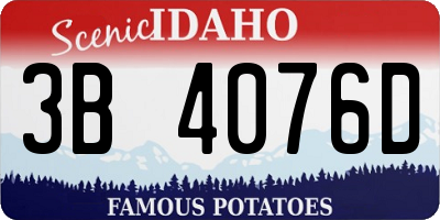 ID license plate 3B4076D