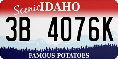 ID license plate 3B4076K
