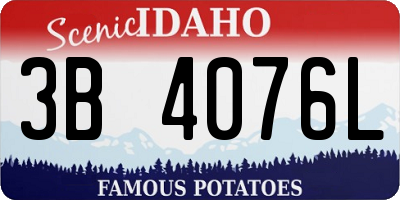ID license plate 3B4076L
