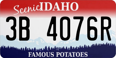 ID license plate 3B4076R