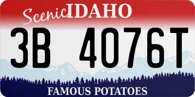 ID license plate 3B4076T