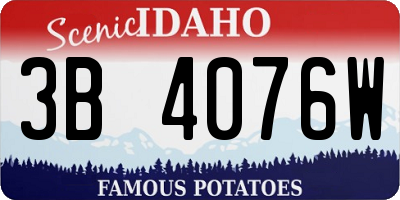 ID license plate 3B4076W