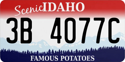 ID license plate 3B4077C