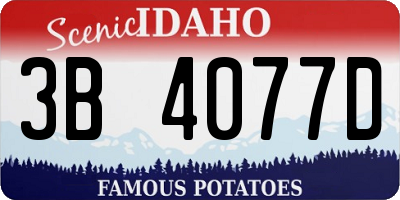 ID license plate 3B4077D