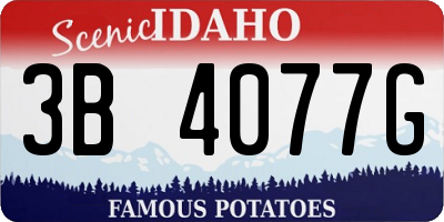ID license plate 3B4077G