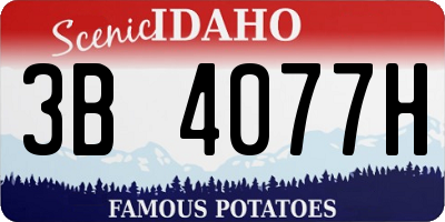 ID license plate 3B4077H
