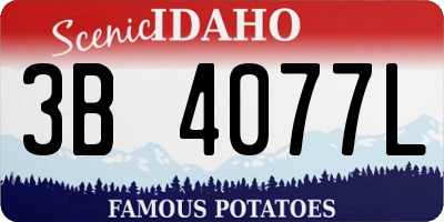 ID license plate 3B4077L