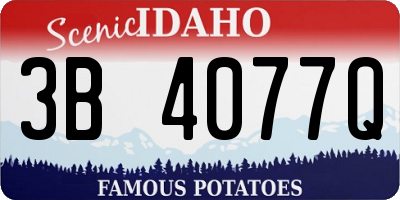 ID license plate 3B4077Q