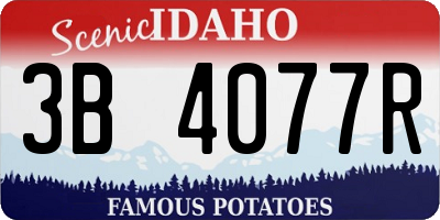 ID license plate 3B4077R