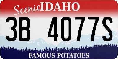 ID license plate 3B4077S