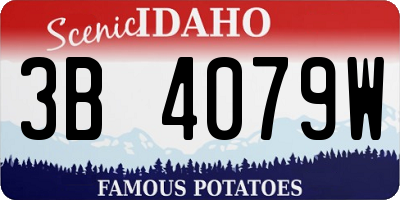 ID license plate 3B4079W