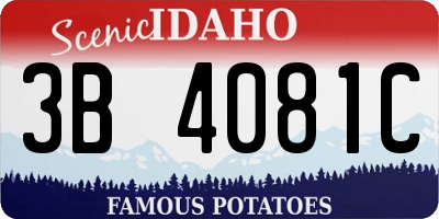 ID license plate 3B4081C
