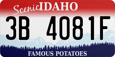 ID license plate 3B4081F