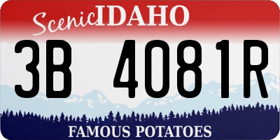 ID license plate 3B4081R