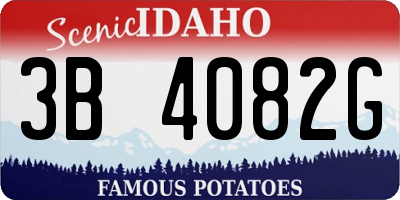 ID license plate 3B4082G