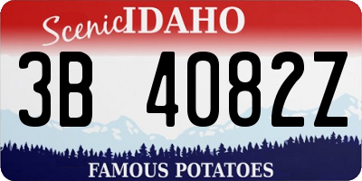 ID license plate 3B4082Z