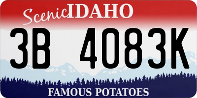 ID license plate 3B4083K