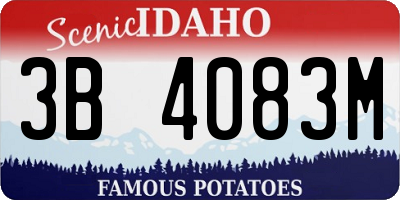 ID license plate 3B4083M