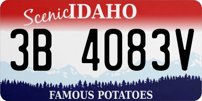 ID license plate 3B4083V