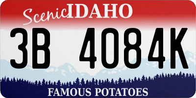 ID license plate 3B4084K