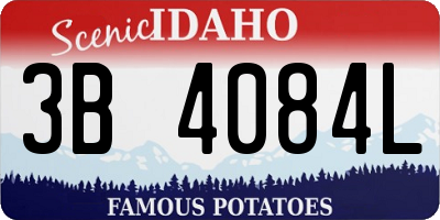 ID license plate 3B4084L