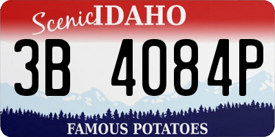 ID license plate 3B4084P