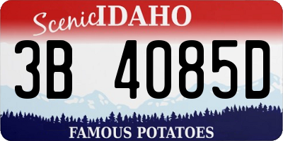 ID license plate 3B4085D