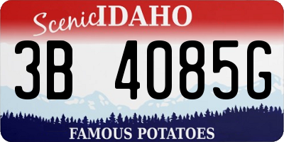 ID license plate 3B4085G