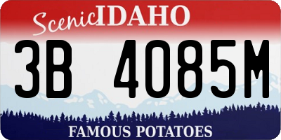 ID license plate 3B4085M