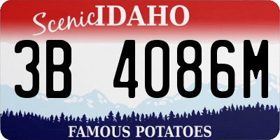 ID license plate 3B4086M