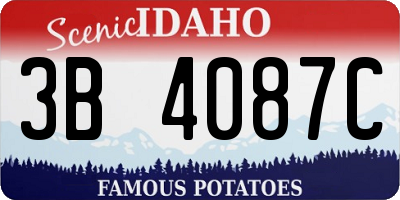 ID license plate 3B4087C
