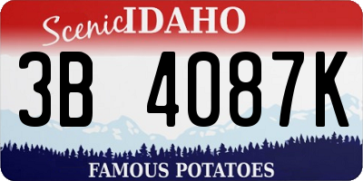 ID license plate 3B4087K