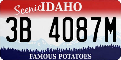 ID license plate 3B4087M