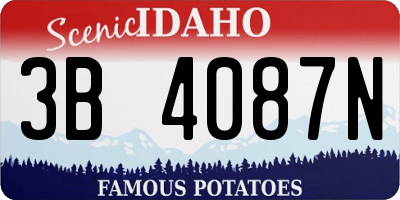 ID license plate 3B4087N