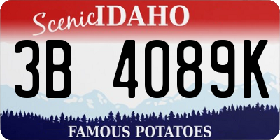 ID license plate 3B4089K
