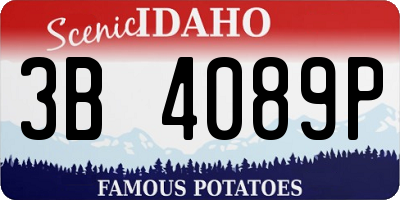 ID license plate 3B4089P