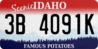 ID license plate 3B4091K