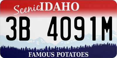 ID license plate 3B4091M