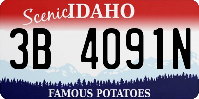 ID license plate 3B4091N