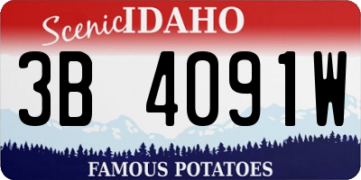 ID license plate 3B4091W